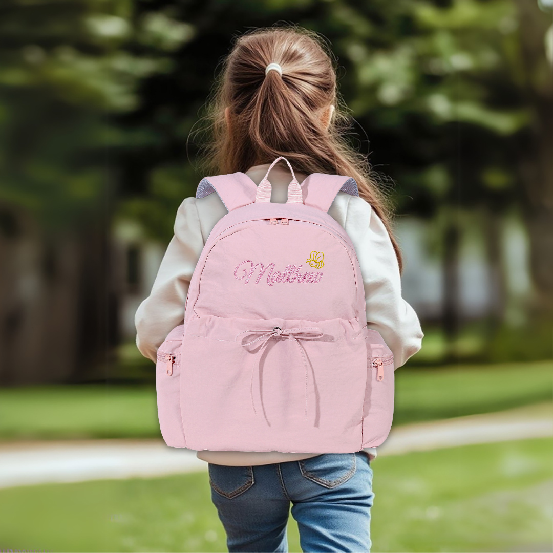 Personalised Kids School Bag with Name & Flowers – Back to School Gift | Jessemade
