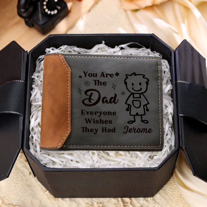 1 Name Personalised Gift Wallet for Men – Father’s Day Gift with Kids’
