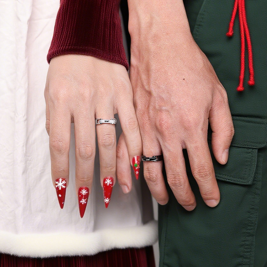 Couple Adjustable Ring Personalised Matching Rings Gift Set With Gift Box for Couple