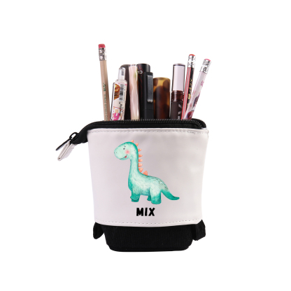 Personalised Pencil Case Custom Name & Dinosaur Pattern Pen Pouch Back To School Gift for Boys Girls