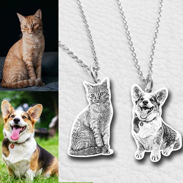 Personalised Pet Gift Custom 1 Pet Photo Necklace Gifts For Her