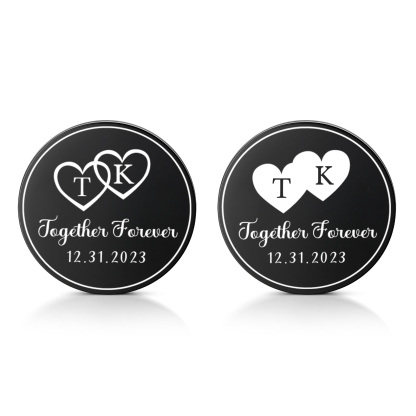 2 PCS Personalized Letter Stainless Steel Couple Coin Custom Anniversary Special Gift
