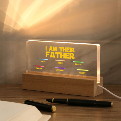 6 Names-Personalised Star Wars Logo Table Lamp-I am their dad-Father's Day Gift For Dad