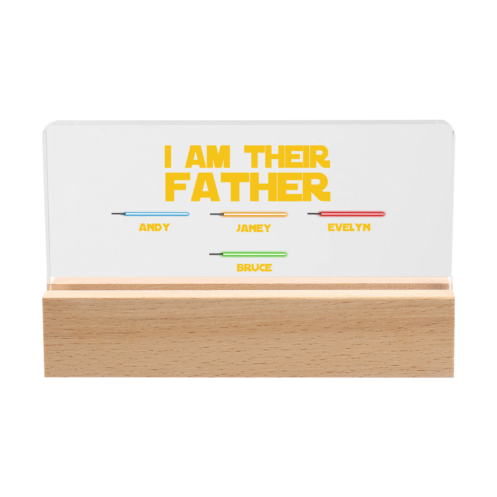 4 Names-Personalised Star Wars Logo Table Lamp-I am their dad-Father's Day Gift For Dad