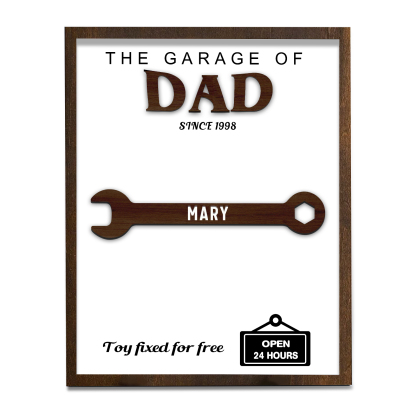 1 Name - Personalised Repair Tool Style Home Photo Frame Wooden Decor Father's Day Gift for Dad