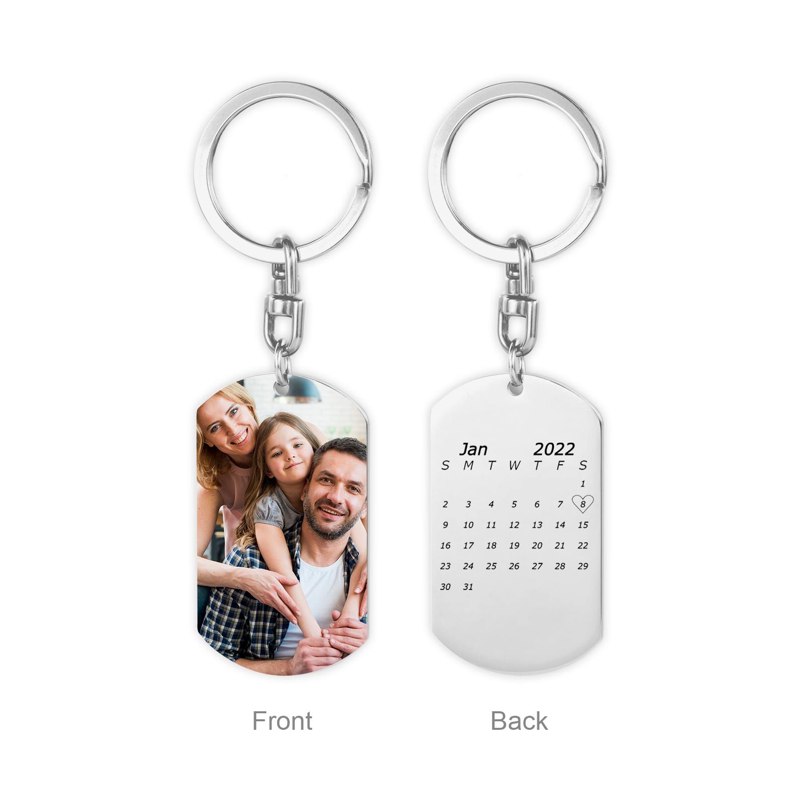 Personalised Photo Keychain with Engraving 1 Special Date Keyring Gifts for Love One