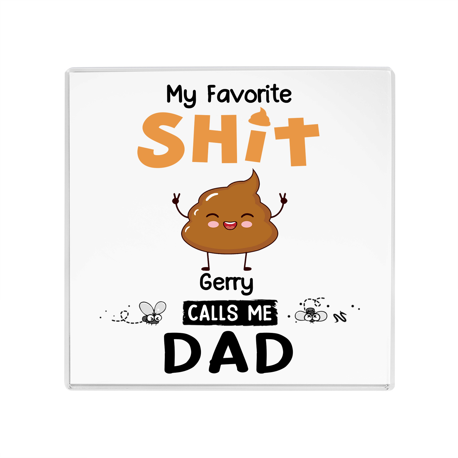 1 Name - Personalised Monster and Shit Style Custom Name Acrylic Ornament Father's Day Gift for Dad