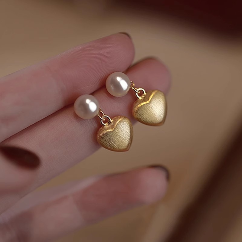 Heart and Pearl Earrings for Women