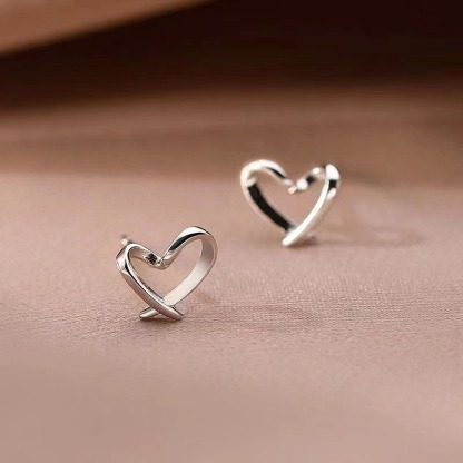 925 Silver Heart Earrings for Women