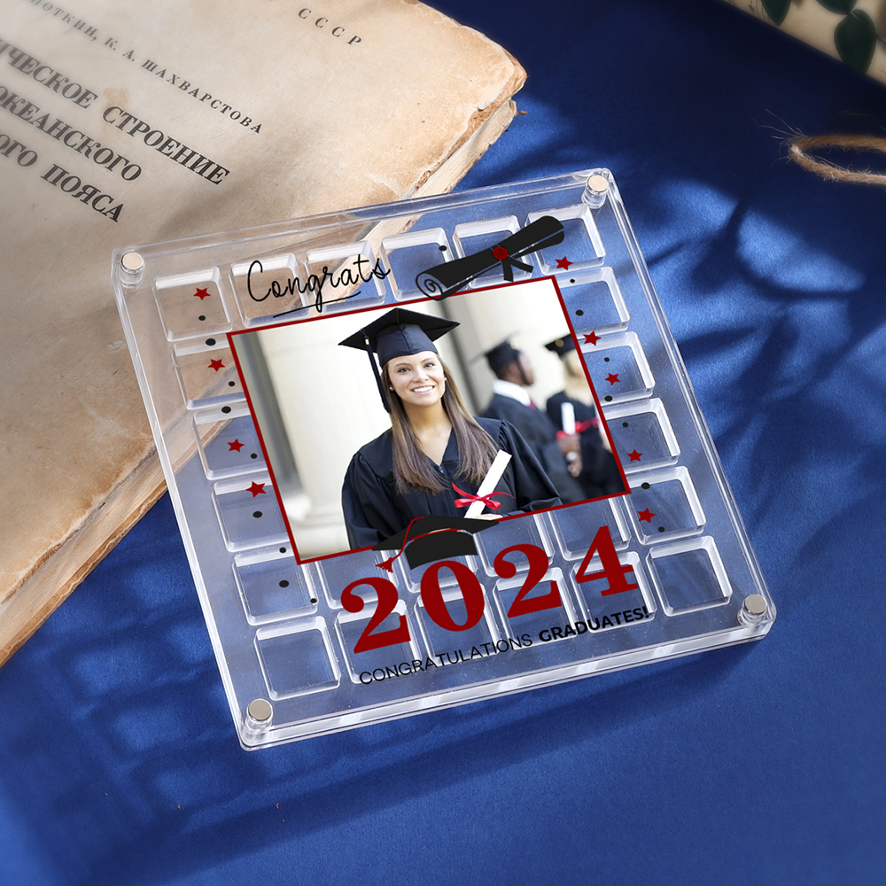 Personalised Acrylic Graduation Gift, Customized Photo、Date and Text Acrylic Ornament Gift For Her/Him