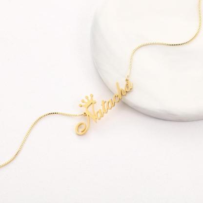 Personalised Crown Necklace Custom 1 Name Necklace Gift For Women