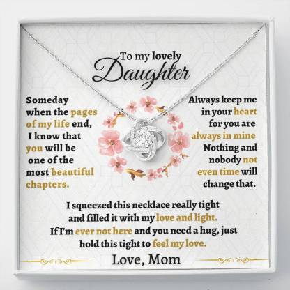 To My Daughter Love Knot Necklace "Never forget that I love you“ Inspirational Gifts for Daughter