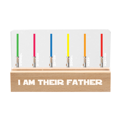 Personalised Star Wars Logo Father's Day Gift - I'm Their Dad - Table Lamp with 6 Names