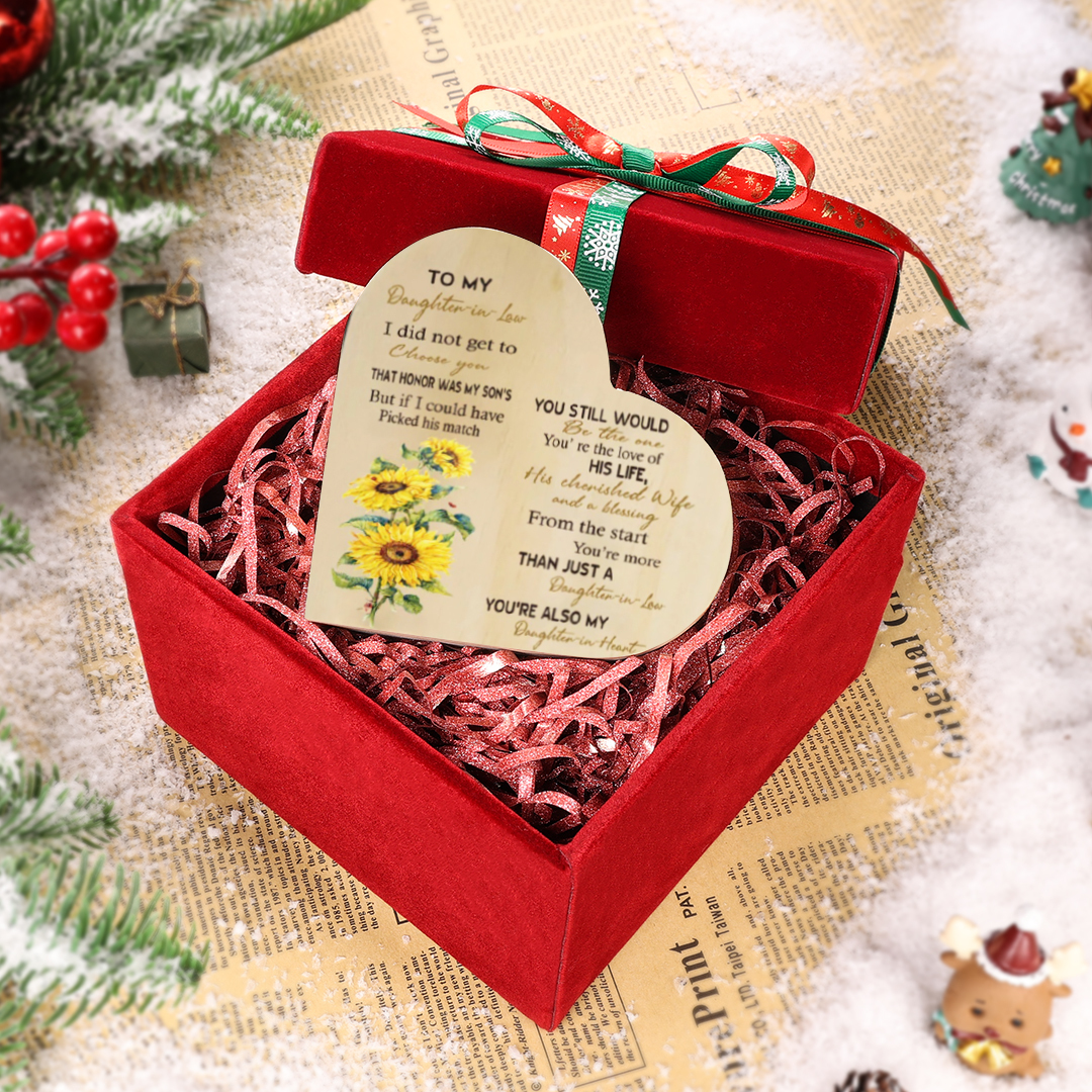 To My Daughter-in-law-Wooden Heart Candle Holder Sunflowers Candlesticks "You still would be the one"