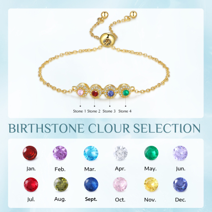 4 Birthstones - Personalised Birthstone Beautiful Bracelet Gift for Her