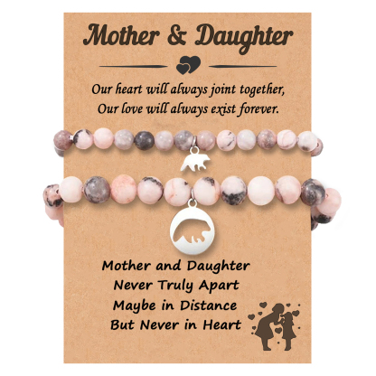 2 PCS Natural Stone Bracelets With Card For My Daughter As A Back To School Gift