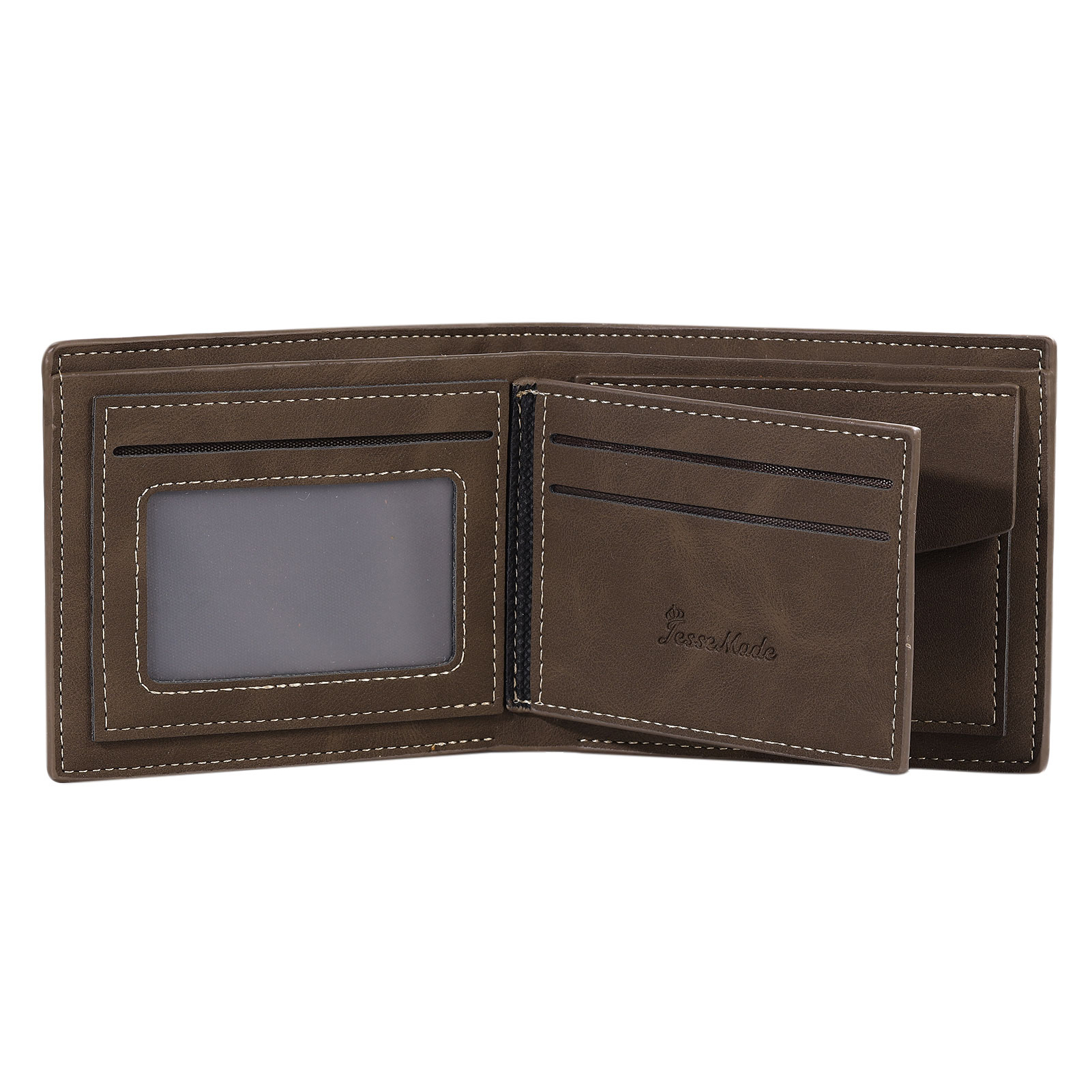 5 Names - Personalised Photo Custom Leather Men's Folding Wallet as a Father's Day Gift for Dad