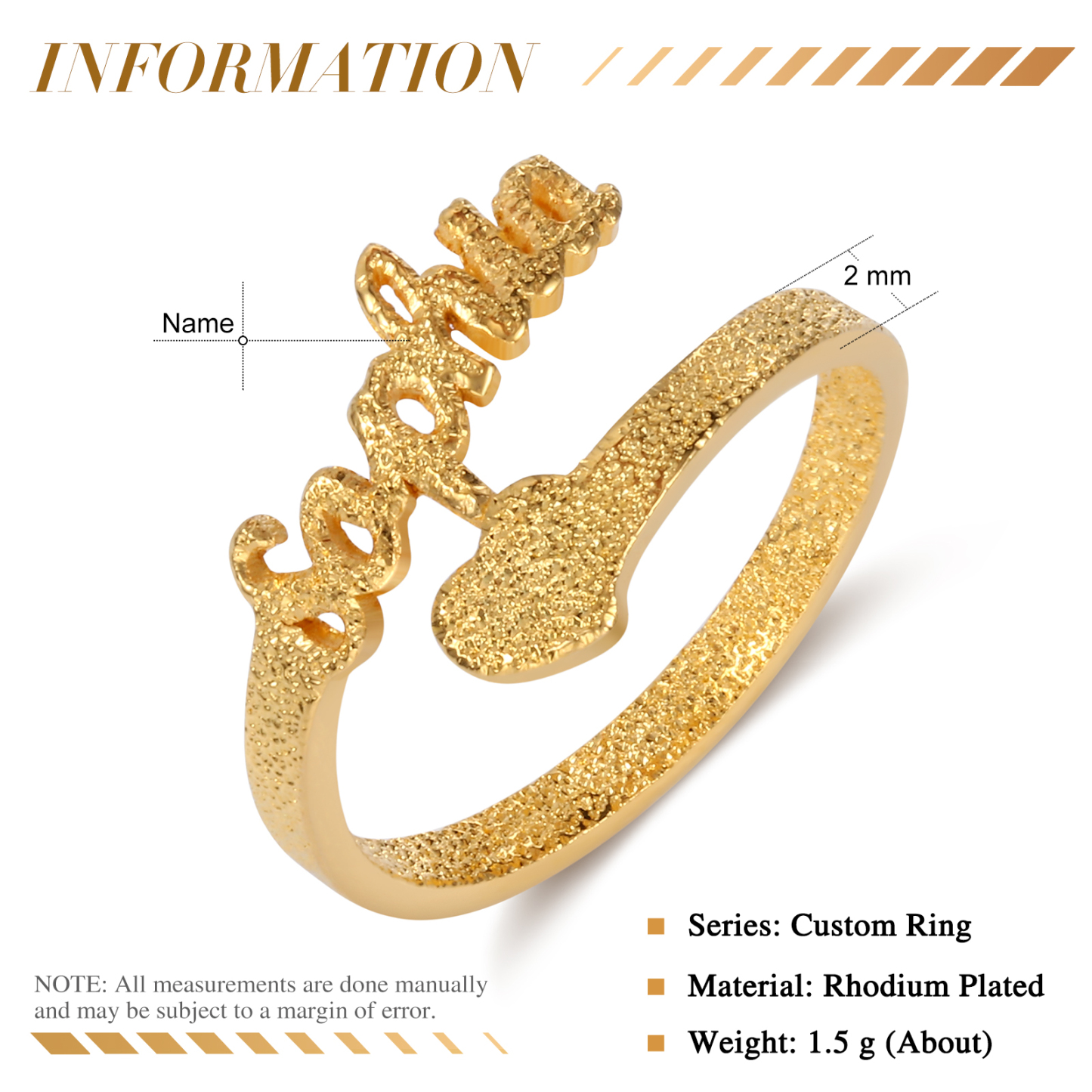 Personalised Family Name Ring Custom 1 Names Gifts For Women | Jessemade