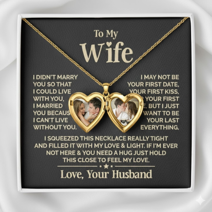 Personalised Heart Shaped Locket Necklace Custom with 2 Photos and 1 Text for Her | Jessemade