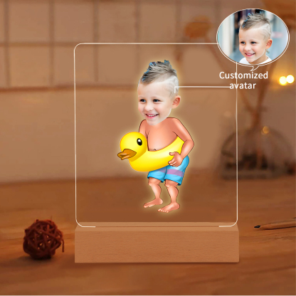 Personalised Photo Acrylic Exquisite Pattern Night Light, A Gift For Children