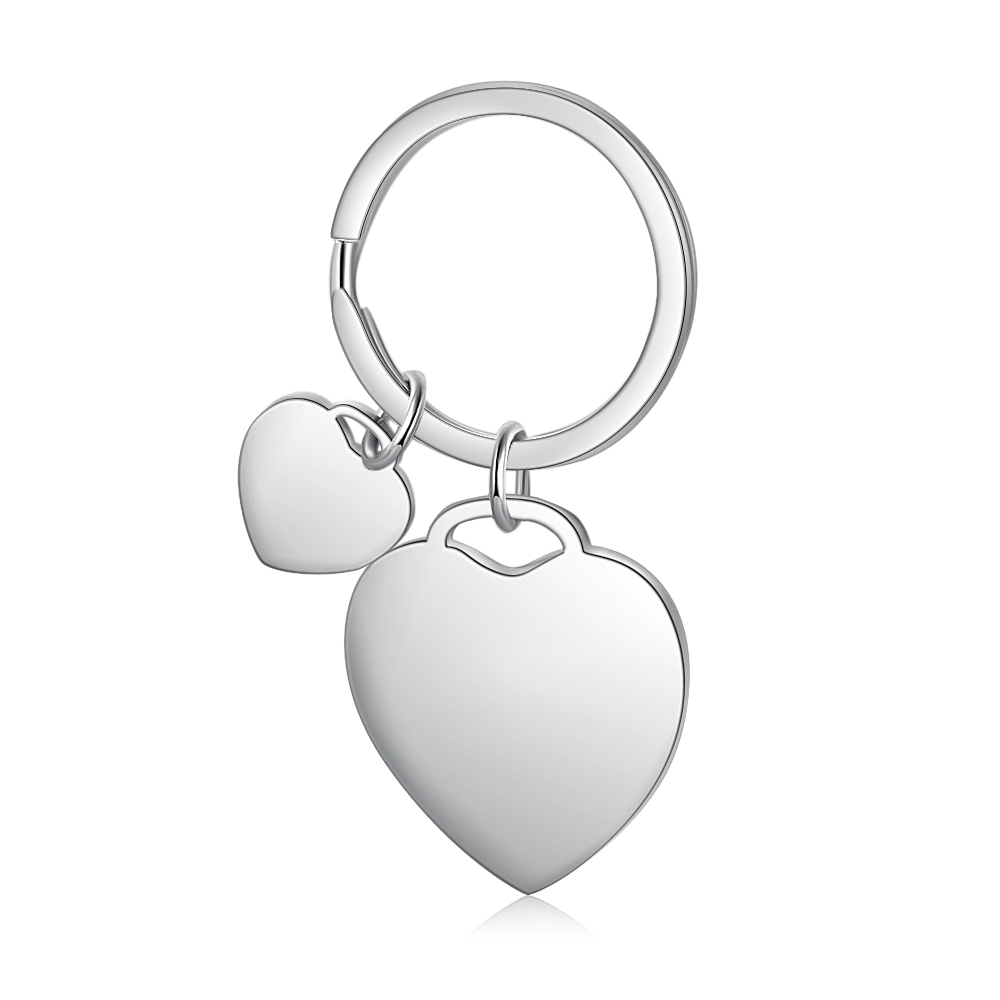 2 Names-Personalized Keychain Custom Photo Heart-Shape With Calendar - Anniversary Gifts For Him/Her