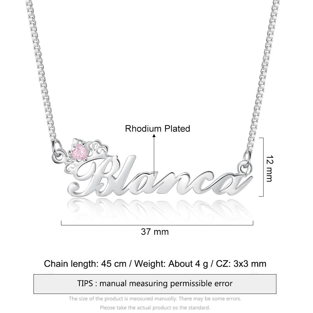 Personalised Necklace With Birthstone Custom 1 Name Necklace Gift For Her