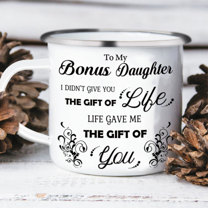 To My Bonus Daughter Mug Set With Gift Box Christmas Birthday Gift Ceramic Coffee Mug for Daughter