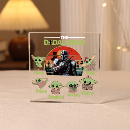 6 Names - Personalised Dadalorians Pattern Custom Name Acrylic Ornament Father's Day Gift