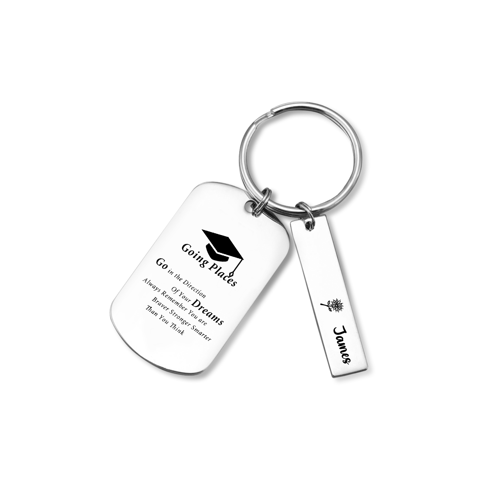 1 Name - Personalised Name Exquisite Graduation Keyring Gift For Her/Him