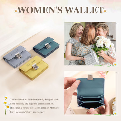 Custom Purse-Personalised Photo & Text PU Leather Ring Wallet Coin Purse Three Colors Available Gift for Her