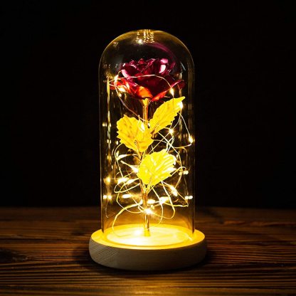 Personalised Eternal Glass Dome Rose Night Light Valentine's Day Gifts For Her