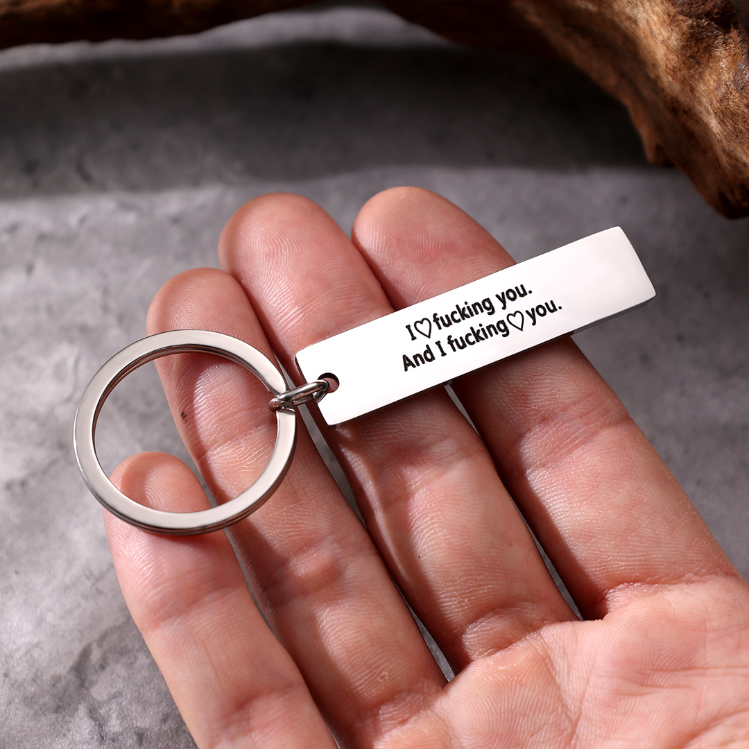 Funny Couple Keychain I Love F❤cking You and I F❤cking Love You Key Ring for Couple
