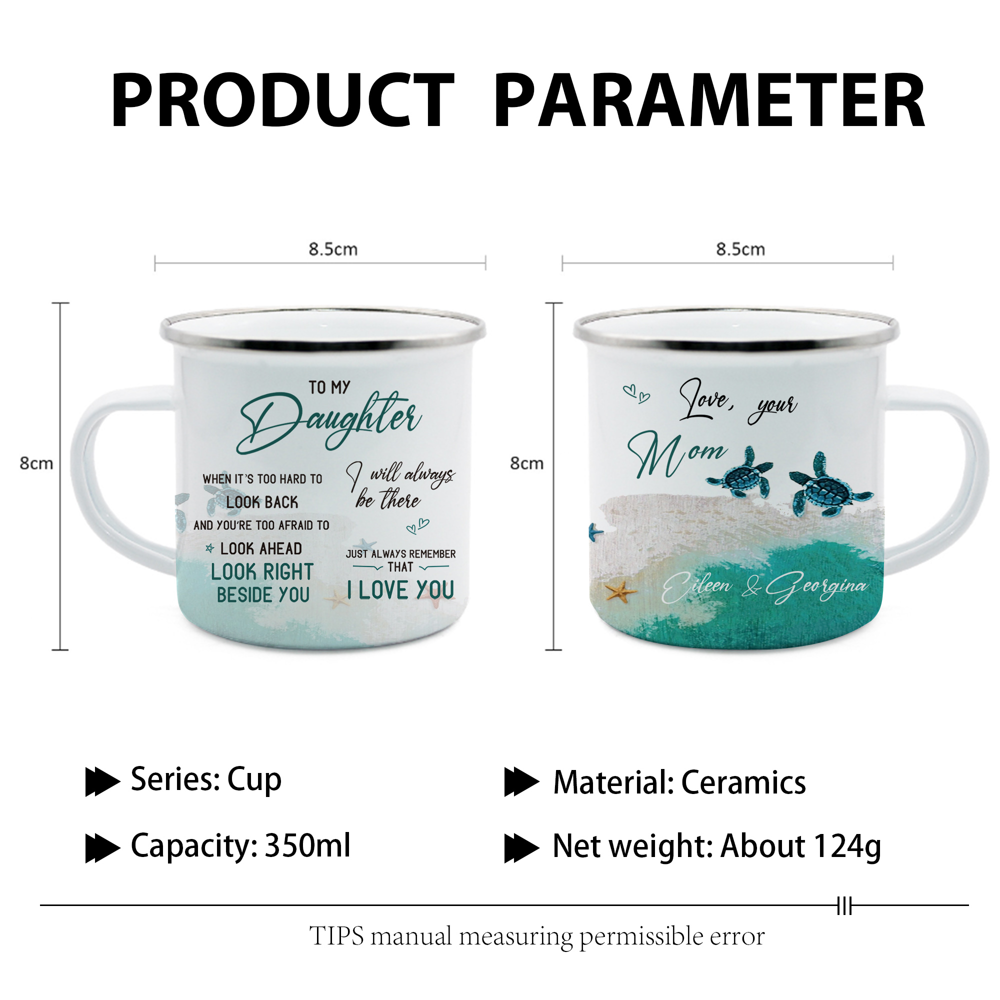 Personalised 2 Names Mug-Custom Set With Gift Box To My Daughter Christmas Birthday Gift Ceramic Coffee Mug for Family