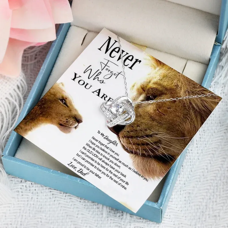 For Daughter- S925 Love Knot Necklace "Never forget that I love you"