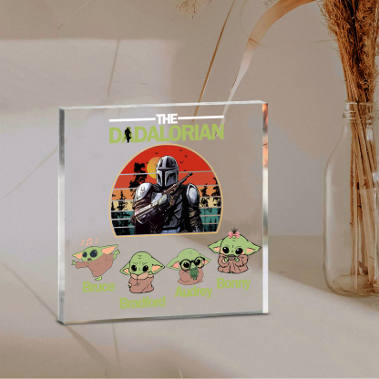 4 Names - Personalised Dadalorians Pattern Custom Name Acrylic Ornament Father's Day Gift