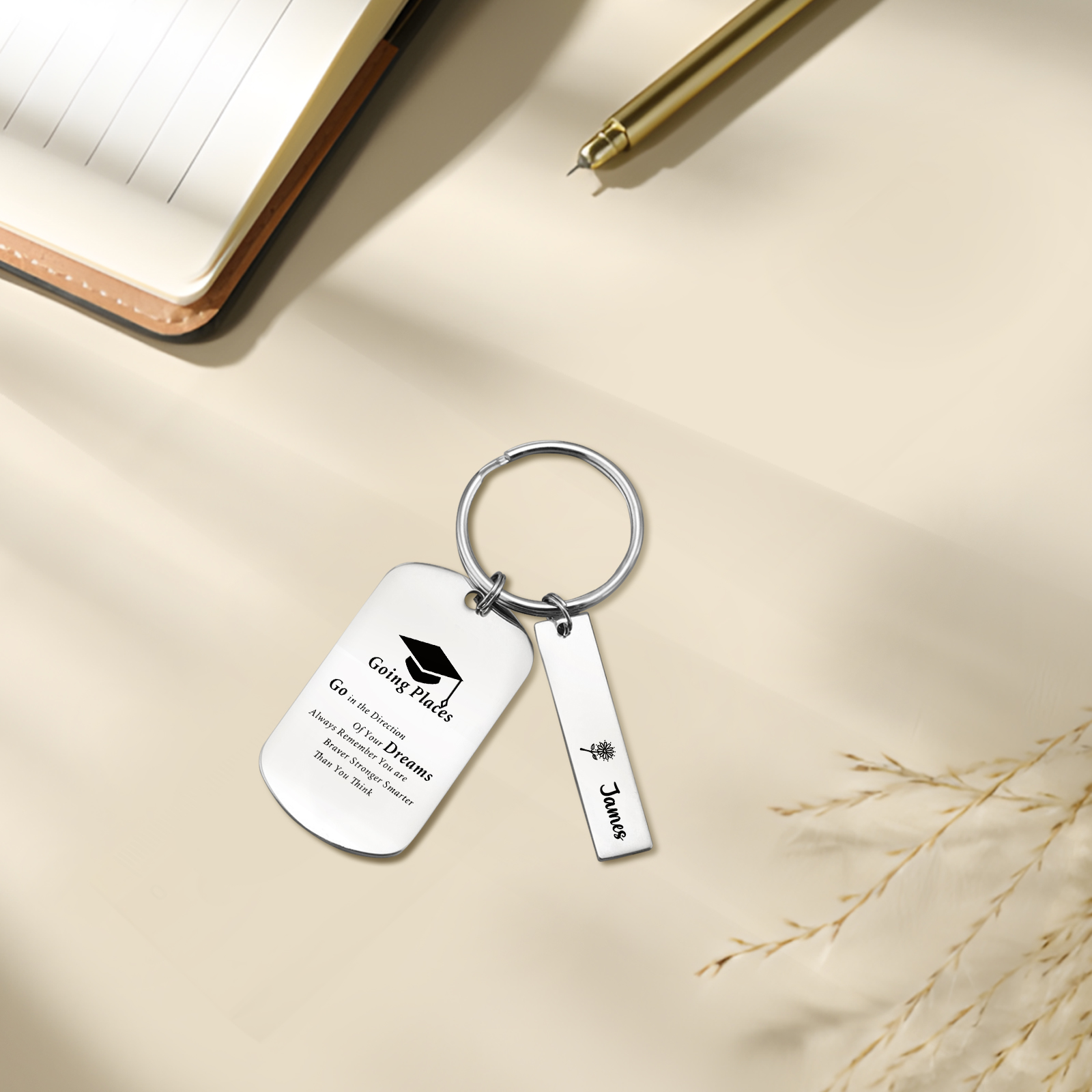 1 Name - Personalised Name Exquisite Graduation Keyring Gift For Her/Him