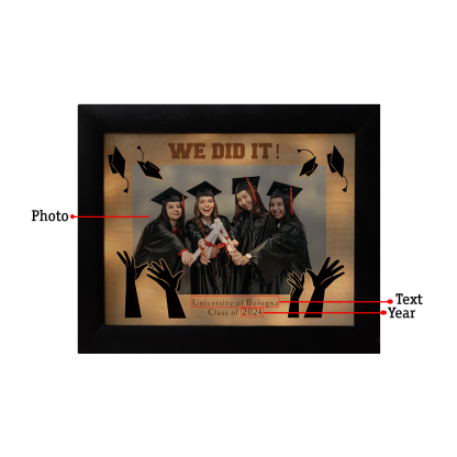 2024 Graduation Gift - Personalised Year & Photo & Text Frame Night Light LED Night Light Gift for Her/Him