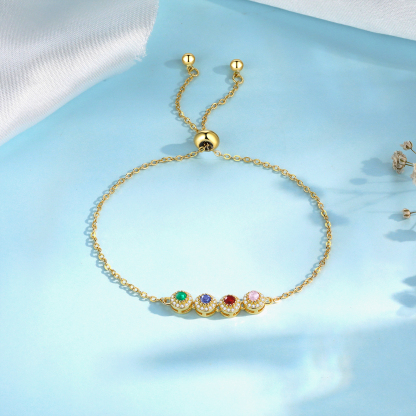 4 Birthstones - Personalised Birthstone Beautiful Bracelet Gift for Her