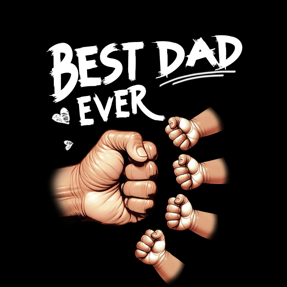 Best Dad Ever Fist Bump Cartoon Card