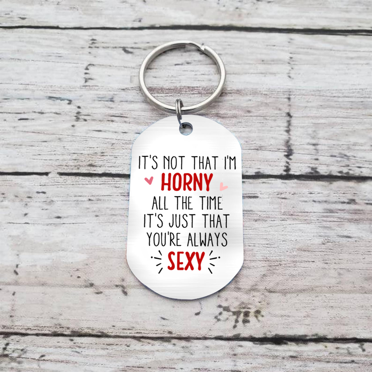 Personalised Keyring with 2 Names & Characters - "It’s Just That You’re Always Sexy" Design, Valentine’s Day Gift for Couple | Jessemade