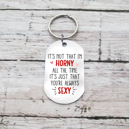 Personalised Keyring with 2 Names & Characters - "It’s Just That You’re Always Sexy" Design, Valentine’s Day Gift for Couple | Jessemade