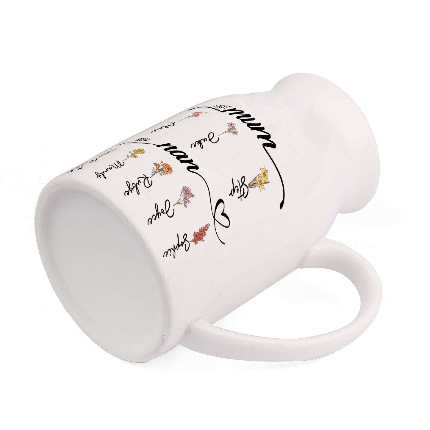 Personalised Floral Name Pitcher – “First Mum, Now Nan” Ceramic Flower Vase | Jessemade