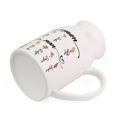 Personalised Floral Name Pitcher – “First Mum, Now Nan” Ceramic Flower Vase | Jessemade