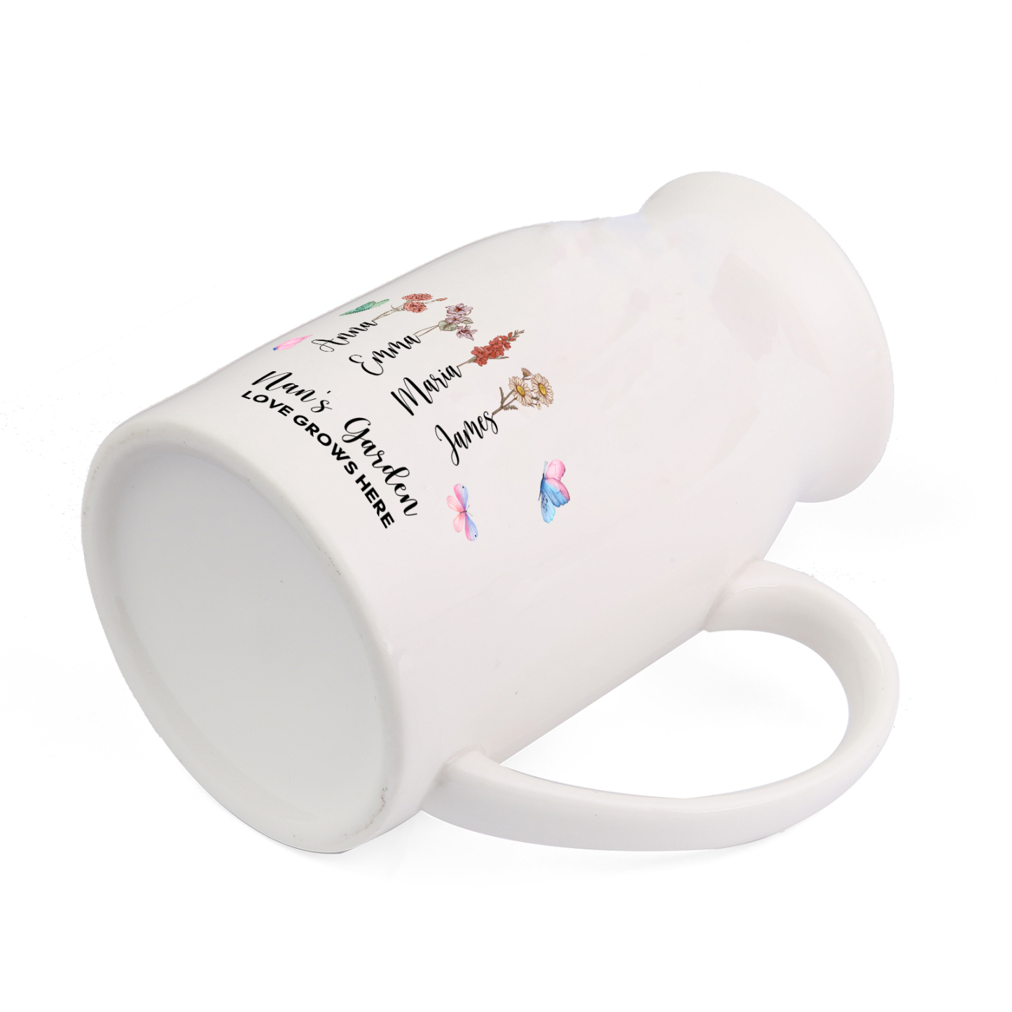 Personalised “Nan’s Garden” Ceramic Jug with Names & Birthflowers – A Blooming Tribute to Love | Jessemade