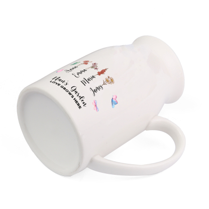 Personalised “Nan’s Garden” Ceramic Jug with Names & Birthflowers – A Blooming Tribute to Love | Jessemade