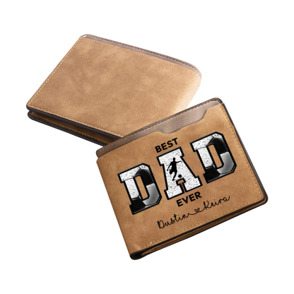 Personalised Best Dad Ever Leather Wallet – Custom Name Gift for Him | Jessemade
