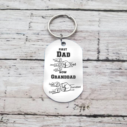 Personalised Keyring Father's Day Gift - First Dad, Now Granddad | Jessemade