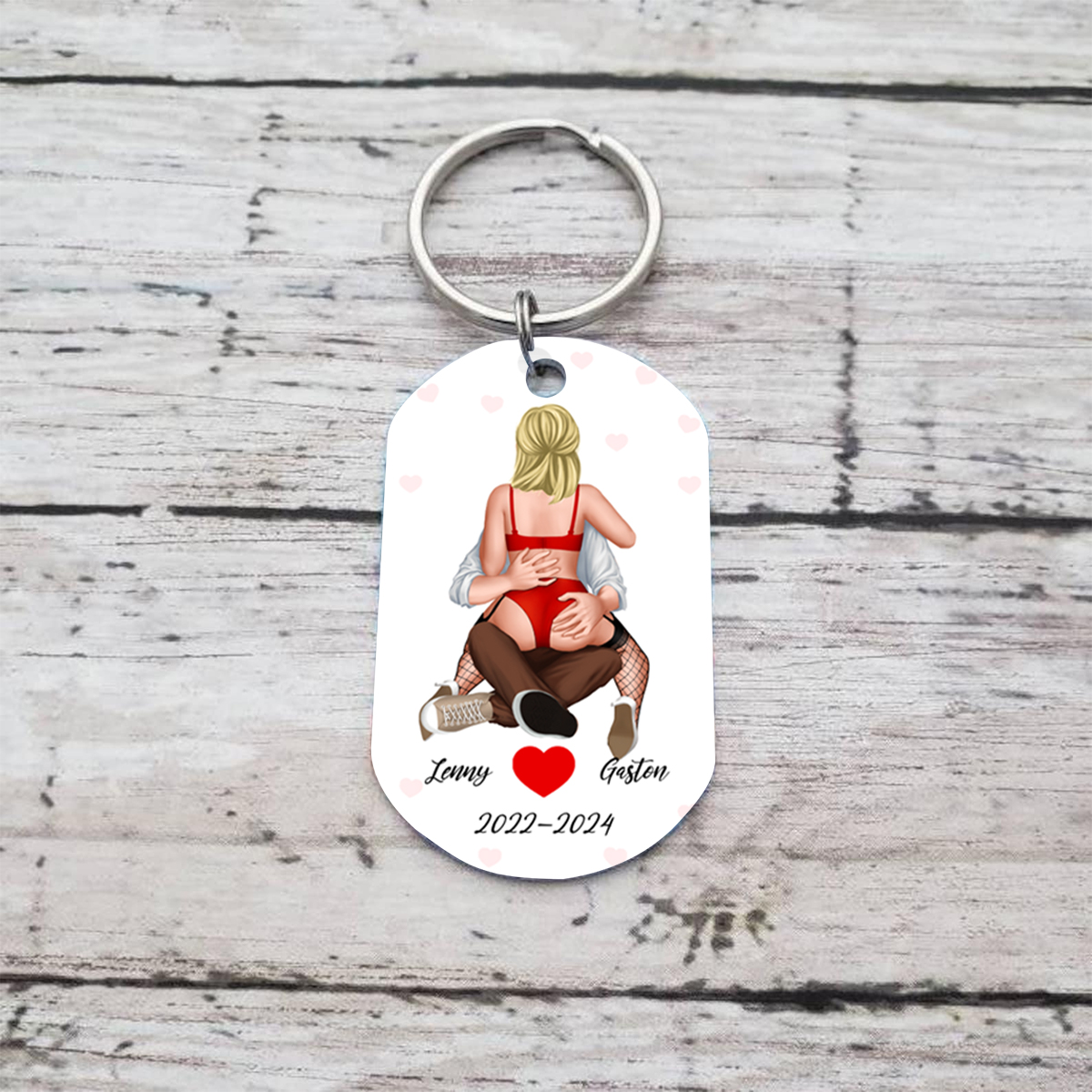 Personalized Keyring Custom 2 Names & Date with "You Have My Heart And My Ass" - Valentine Gift for Couple | Jessemade