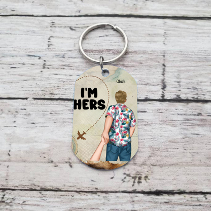 Personalised Couple Keyring – “I’m His & I’m Her” Design, Customised 2 Figures & Names, Valentine’s Day Gift for Him/Her | Jessemade