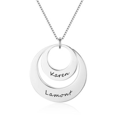 Personalised 2 Circle Interlocking Necklace